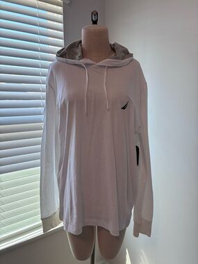 NWT Nautica Men’s Long Sleeve Lightweight Cotton Hoodie Pullover